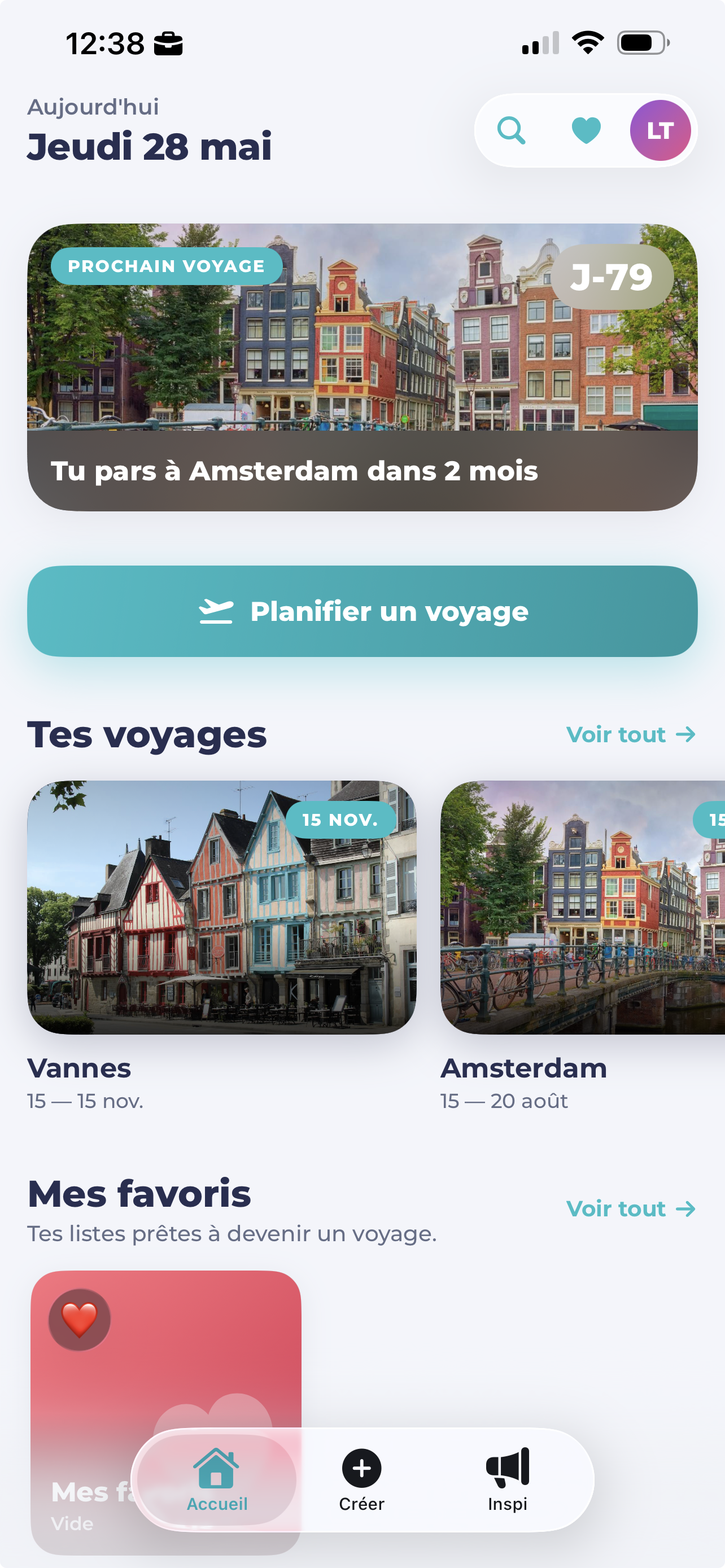 Accueil TomExplore avec prochain voyage à Amsterdam