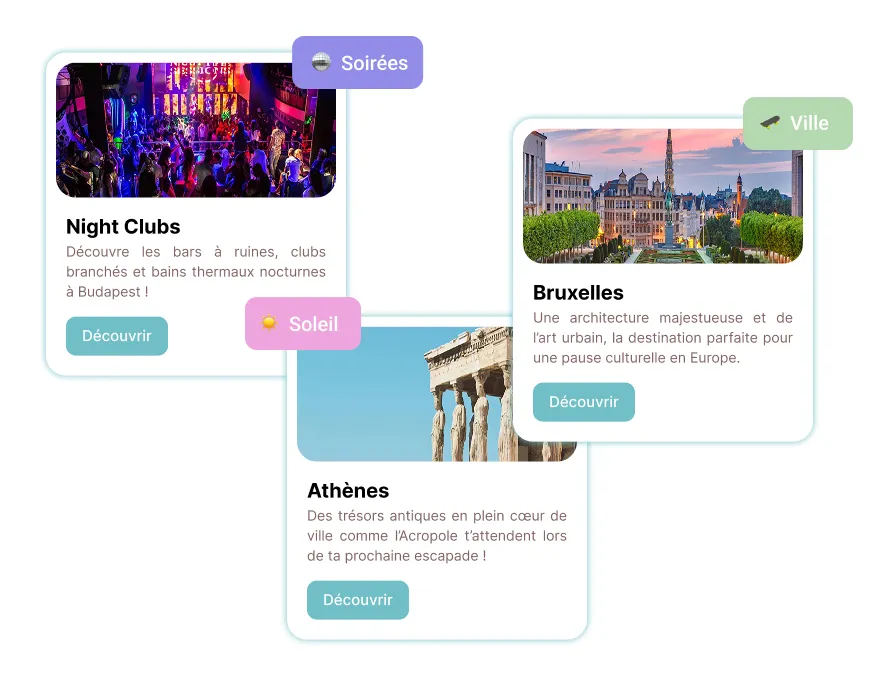 Interface complète de l'application TomExplore