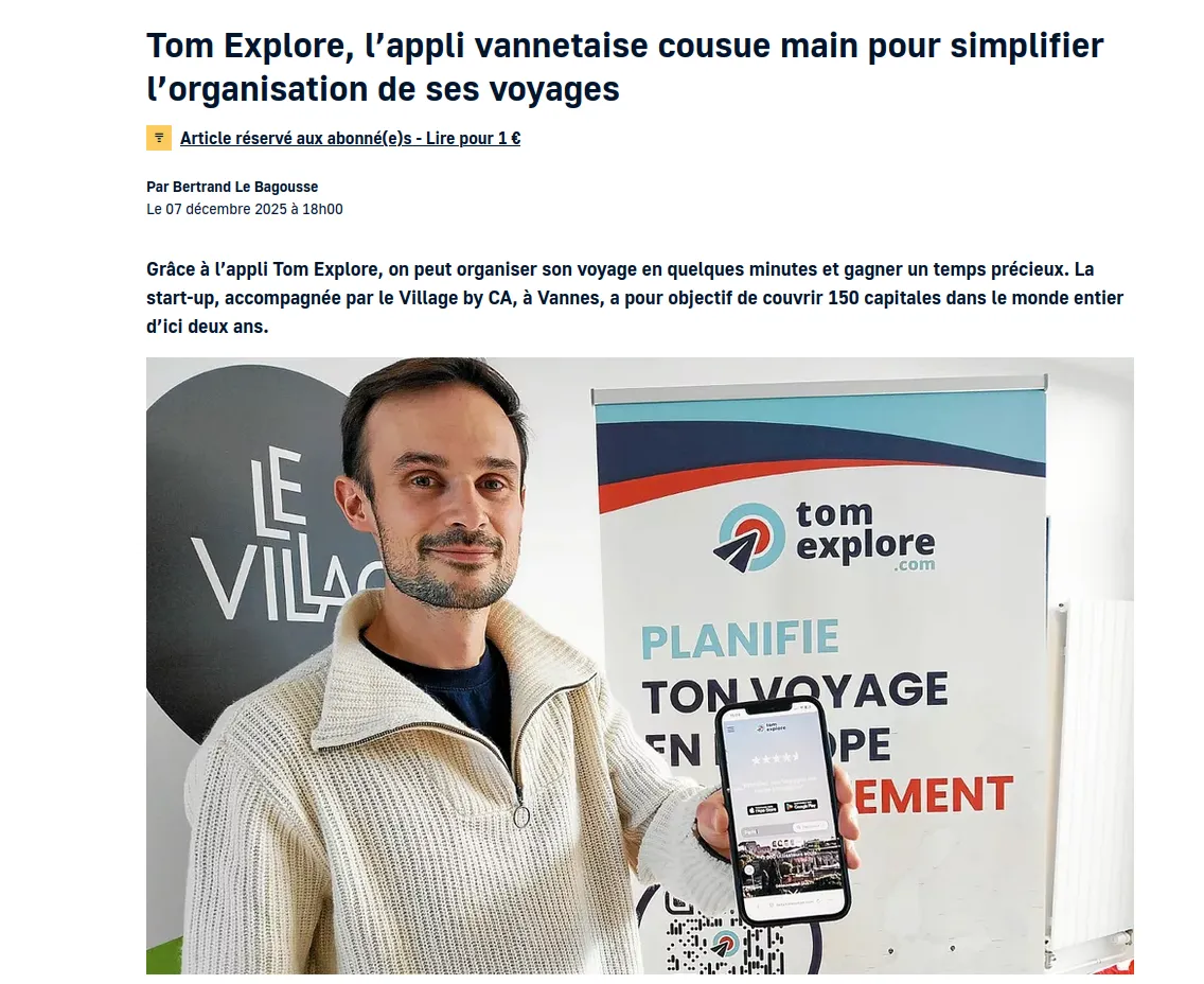 Screenshot of the article published by Le Télégramme
